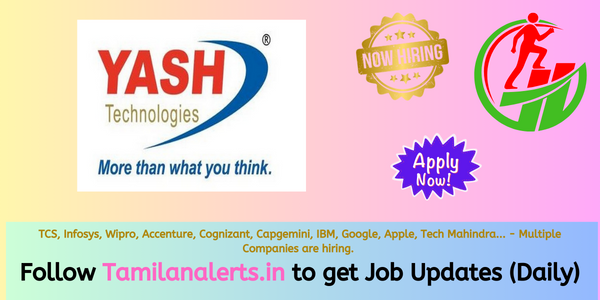 Yash Technologies Off Campus Drive - Tamilanalerts.in